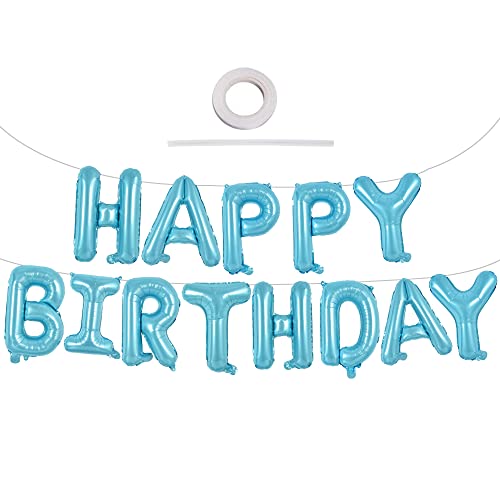 TONIFUL Licht Blau Happy Birthday Ballon Girlande,16 Zoll Macaron Blau Folie Happy Birthday Folienballon Luftballon Geburtstagsballon Banner Helium Ballon für Geburtstag Party, Geburtstagsbanner TONIFUL Licht Blau Happy Birthday Ballon Girlande,16 Zoll Macaron Blau Folie Happy Birthday Folienballon Luftballon Geburtstagsballon Banner Helium Ballon für Geburtstag Party, Geburtstagsbanner von TONIFUL