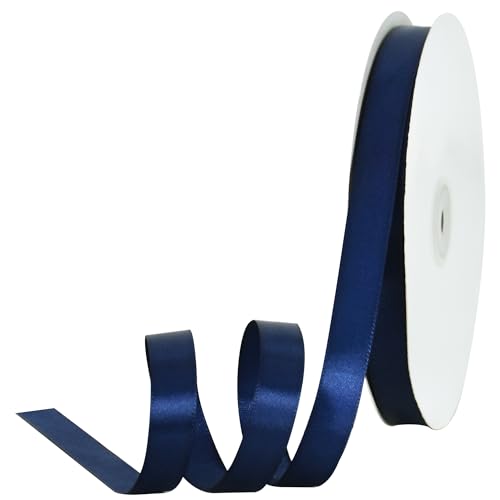 TONIFUL Marineblaues Satinband, 1,6 cm x 91,4 m, dünnes solides Frabic-Band zum Nähen, Basteln, Schleifen, Geschenkverpackungen, Einladungskarten, Hochzeitsfeier, Valentinstagsdekoration TONIFUL Marineblaues Satinband, 1,6 cm x 91,4 m, dünnes solides Frabic-Band zum Nähen, Basteln, Schleifen, Geschenkverpackungen, Einladungskarten, Hochzeitsfeier, Valentinstagsdekoration von TONIFUL