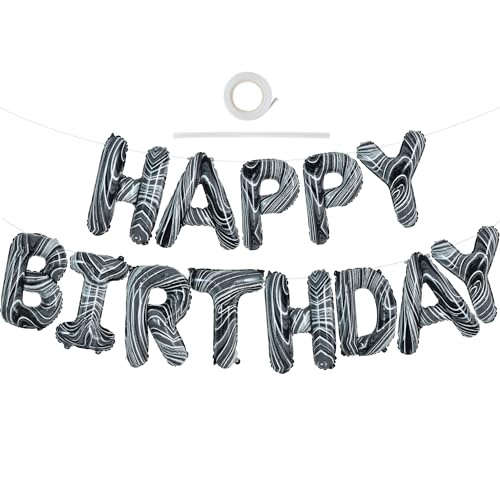 TONIFUL Marmor Happy Birthday Ballon Girlande,16 Zoll Marmor Folie Happy Birthday Folienballon Luftballon Geburtstagsballon Banner Helium Ballon für Geburtstag Party, Geburtstagsbanner TONIFUL Marmor Happy Birthday Ballon Girlande,16 Zoll Marmor Folie Happy Birthday Folienballon Luftballon Geburtstagsballon Banner Helium Ballon für Geburtstag Party, Geburtstagsbanner von TONIFUL