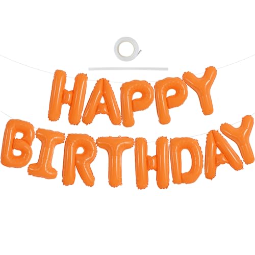 TONIFUL Orange Happy Birthday Ballon Girlande,16 Zoll Orange Folie Happy Birthday Folienballon Luftballon Geburtstagsballon Banner Helium Ballon für Geburtstag Party, Geburtstagsbanner TONIFUL Orange Happy Birthday Ballon Girlande,16 Zoll Orange Folie Happy Birthday Folienballon Luftballon Geburtstagsballon Banner Helium Ballon für Geburtstag Party, Geburtstagsbanner von TONIFUL