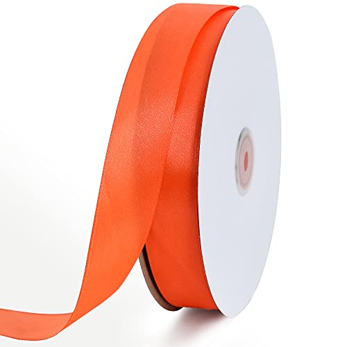 TONIFUL Orangefarbenes Satinband, 2,5 cm x 91,4 m, dünnes einfarbiges Satinband für Geschenkverpackungen, Basteln, Haarschleifen, Hochzeitsdekoration, Einladungskarten, Blumensträuße TONIFUL Orangefarbenes Satinband, 2,5 cm x 91,4 m, dünnes einfarbiges Satinband für Geschenkverpackungen, Basteln, Haarschleifen, Hochzeitsdekoration, Einladungskarten, Blumensträuße von TONIFUL
