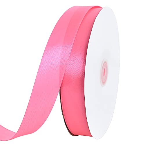 TONIFUL Pinkes Satinband, 2,5 cm x 91,4 m, dünnes einfarbiges Satinband für Geschenkverpackungen, Basteln, Haarschleifen, Hochzeitsdekoration, Einladungskarten, Blumensträuße, Weihnachten TONIFUL Pinkes Satinband, 2,5 cm x 91,4 m, dünnes einfarbiges Satinband für Geschenkverpackungen, Basteln, Haarschleifen, Hochzeitsdekoration, Einladungskarten, Blumensträuße, Weihnachten von TONIFUL