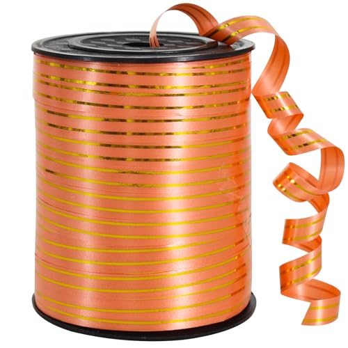 Ringelband, orange/goldfarben, Ballon-Ringelbänder, 227 m, Ballonschnur für DIY-Dekoration, Geschenkverpackung, Bänder und Schleifen für Weihnachten, Neujahr, Geburtstag, Abschlusszubehör Ringelband, orange/goldfarben, Ballon-Ringelbänder, 227 m, Ballonschnur für DIY-Dekoration, Geschenkverpackung, Bänder und Schleifen für Weihnachten, Neujahr, Geburtstag, Abschlusszubehör von TONIFUL