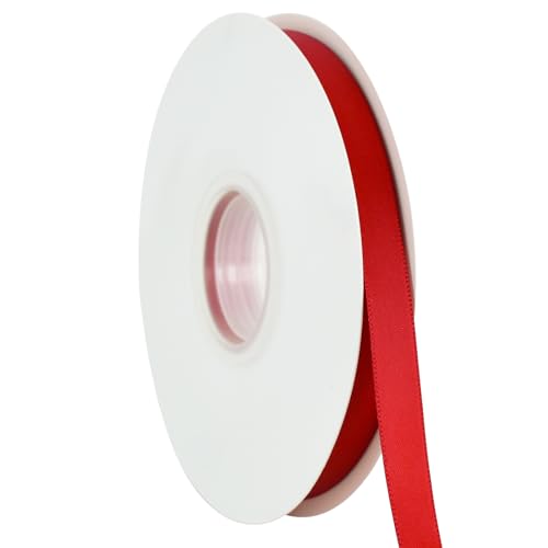 TONIFUL Rotes Satinband, 1,27 cm x 45,7 m, dünnes festes Stoffband für Geschenkverpackungen, Blumensträuße, Schleifen und Bastelarbeiten, Weihnachten, Valentinstag, Geburtstag, Hochzeit und TONIFUL Rotes Satinband, 1,27 cm x 45,7 m, dünnes festes Stoffband für Geschenkverpackungen, Blumensträuße, Schleifen und Bastelarbeiten, Weihnachten, Valentinstag, Geburtstag, Hochzeit und von TONIFUL