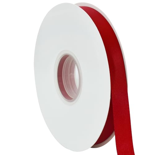 TONIFUL Rotes Satinband, 1,6 cm x 45,7 m, dünnes festes Stoffband für Geschenkverpackungen, Blumensträuße, Schleifen und Bastelarbeiten, Weihnachten, Valentinstag, Geburtstag, Hochzeit und TONIFUL Rotes Satinband, 1,6 cm x 45,7 m, dünnes festes Stoffband für Geschenkverpackungen, Blumensträuße, Schleifen und Bastelarbeiten, Weihnachten, Valentinstag, Geburtstag, Hochzeit und von TONIFUL