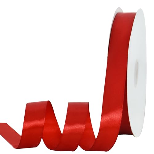 Satinband, dünne, einfarbige Stoffbänder für Geschenkverpackungen, Bastelarbeiten, Schleifen, Einladungen, Blumensträuße, Weihnachts-, Hochzeitsfeier-, Valentinstagsdekoration, 2,2 cm x 91 m Satinband, dünne, einfarbige Stoffbänder für Geschenkverpackungen, Bastelarbeiten, Schleifen, Einladungen, Blumensträuße, Weihnachts-, Hochzeitsfeier-, Valentinstagsdekoration, 2,2 cm x 91 m von TONIFUL