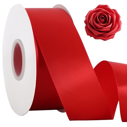 TONIFUL Rotes Satinband, 5,1 cm x 45,7 m, solides Stoffband für Geschenkverpackungen, Blumensträuße, Bastelarbeiten, Kranz, Einladungen, Nähen, Babyparty, Weihnachten, Valentinstag, Geburtstag, TONIFUL Rotes Satinband, 5,1 cm x 45,7 m, solides Stoffband für Geschenkverpackungen, Blumensträuße, Bastelarbeiten, Kranz, Einladungen, Nähen, Babyparty, Weihnachten, Valentinstag, Geburtstag, von TONIFUL