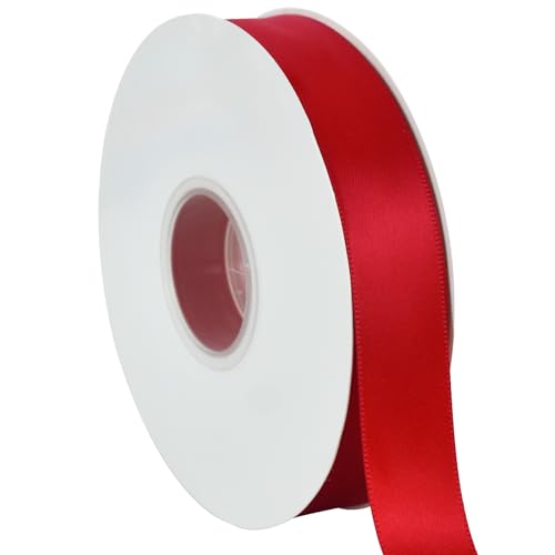 TONIFUL Rotes Satinband, dünnes, solides Stoffband für Geschenkverpackungen, Blumensträuße, Schleifen und Bastelarbeiten, Weihnachten, Valentinstag, Geburtstag, Hochzeit und Party-Dekoration, 2,5 cm x TONIFUL Rotes Satinband, dünnes, solides Stoffband für Geschenkverpackungen, Blumensträuße, Schleifen und Bastelarbeiten, Weihnachten, Valentinstag, Geburtstag, Hochzeit und Party-Dekoration, 2,5 cm x von TONIFUL