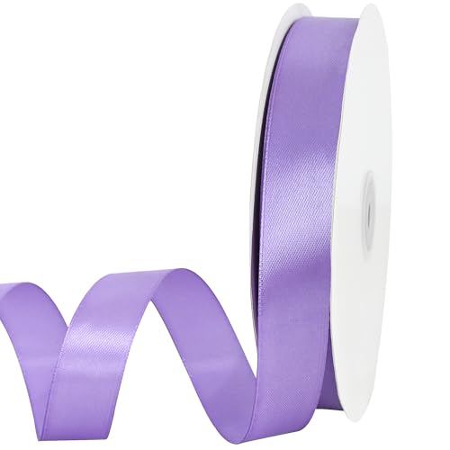 TONIFUL Satinband, 2,2 cm x 91,4 m, hellviolett, dünn, solide Frabic-Bänder für Geschenkverpackungen, Bastelarbeiten, Schleifen, Einladungen, Blumensträuße, Weihnachten, Hochzeit, Party, TONIFUL Satinband, 2,2 cm x 91,4 m, hellviolett, dünn, solide Frabic-Bänder für Geschenkverpackungen, Bastelarbeiten, Schleifen, Einladungen, Blumensträuße, Weihnachten, Hochzeit, Party, von TONIFUL