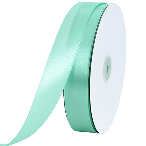 TONIFUL Satinband, 2,5 cm x 91,4 m, Blaugrün, Türkisblau, dünnes einfarbiges Satinband für Geschenkverpackungen, Basteln, Haarschleifen, Hochzeitsparty-Dekoration, Einladungskarten, Blumensträuße TONIFUL Satinband, 2,5 cm x 91,4 m, Blaugrün, Türkisblau, dünnes einfarbiges Satinband für Geschenkverpackungen, Basteln, Haarschleifen, Hochzeitsparty-Dekoration, Einladungskarten, Blumensträuße von TONIFUL