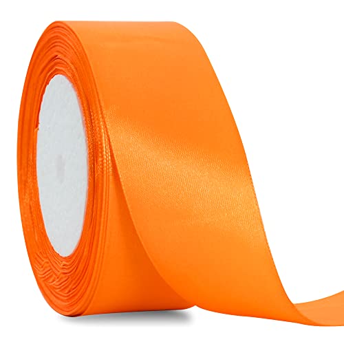 TONIFUL 4 cm x 22 m breites orangefarbenes Satinband, solide Stoffbänder für Hochzeit, Auto, Dekoration, Stuhlschärpe, Basteln, Geschenkverpackung, Schneideremonie, Tischschleifen, Blumennähen, TONIFUL 4 cm x 22 m breites orangefarbenes Satinband, solide Stoffbänder für Hochzeit, Auto, Dekoration, Stuhlschärpe, Basteln, Geschenkverpackung, Schneideremonie, Tischschleifen, Blumennähen, von TONIFUL