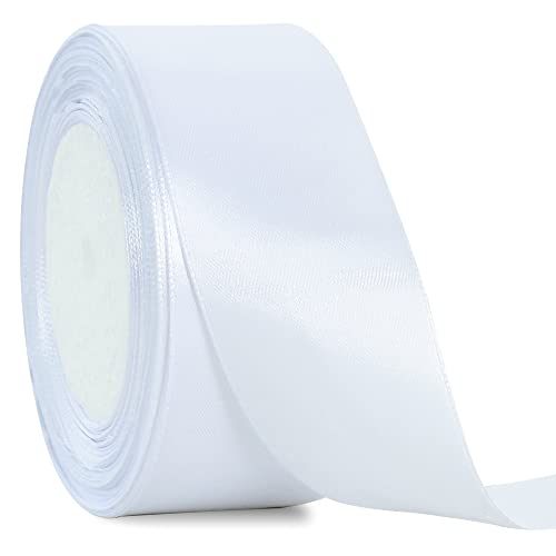 TONIFUL 4 cm x 22 m breites weißes Satinband, solides Stoffband für Hochzeit, Auto, Dekoration, Stuhlschärpe, Basteln, Geschenkverpackung, Schneideremonie, Tischschleifen, Blumennähen, TONIFUL 4 cm x 22 m breites weißes Satinband, solides Stoffband für Hochzeit, Auto, Dekoration, Stuhlschärpe, Basteln, Geschenkverpackung, Schneideremonie, Tischschleifen, Blumennähen, von TONIFUL
