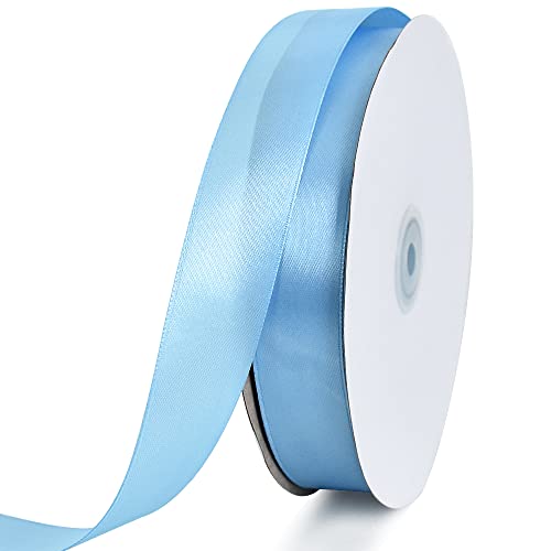 TONIFUL Satinband, dünnes, einfarbiges Satinband für Geschenkverpackungen, Basteln, Haarschleifen, Hochzeitsdekoration, Einladungskarten, Blumensträuße, 2,5 cm x 91,4 m, Himmelblau TONIFUL Satinband, dünnes, einfarbiges Satinband für Geschenkverpackungen, Basteln, Haarschleifen, Hochzeitsdekoration, Einladungskarten, Blumensträuße, 2,5 cm x 91,4 m, Himmelblau von TONIFUL