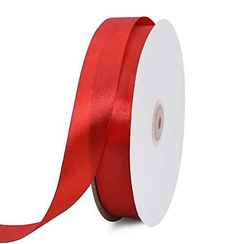 TONIFUL Satinband rot 25mm, 91 Meters Dekoration Geschenkband Fein Schleifenband, Stoffband für Hochzeit, Taufe und Geburtstag Geschenke Der Valentinstag Verpackung von Geschenken TONIFUL Satinband rot 25mm, 91 Meters Dekoration Geschenkband Fein Schleifenband, Stoffband für Hochzeit, Taufe und Geburtstag Geschenke Der Valentinstag Verpackung von Geschenken von TONIFUL
