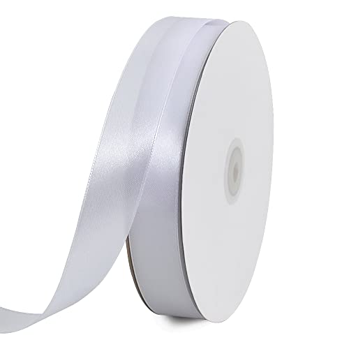 TONIFUL Satinband weiß 25mm, 91 Meters Dekoration Geschenkband Fein Schleifenband, Stoffband für Hochzeit, Taufe und Geburtstag Geschenke Der Valentinstag Verpackung von Geschenken TONIFUL Satinband weiß 25mm, 91 Meters Dekoration Geschenkband Fein Schleifenband, Stoffband für Hochzeit, Taufe und Geburtstag Geschenke Der Valentinstag Verpackung von Geschenken von TONIFUL