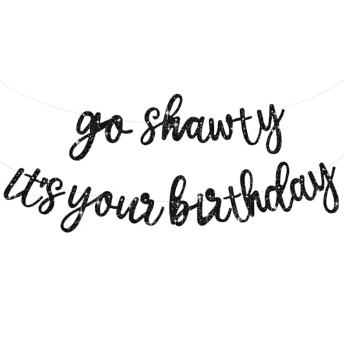 TONIFUL Schwarz Go Shawty Es ist Ihr Geburtstag Banner.NO DIY Hip Hop Theme Glitter Happy Birthday Banner,Black Rap Theme Happy Birthday Zeichen für Mann Frauen Geburtstag Party Supply TONIFUL Schwarz Go Shawty Es ist Ihr Geburtstag Banner.NO DIY Hip Hop Theme Glitter Happy Birthday Banner,Black Rap Theme Happy Birthday Zeichen für Mann Frauen Geburtstag Party Supply von TONIFUL