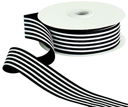 TONIFUL Schwarz-weiß gestreiftes Band, 25 mm breit, Ripsband, 23 m Rolle, für Geschenkverpackungen, Valentinstag, DIY-Haar-Accessoires, Basteln, Urlaub, Hochzeit, Weihnachten, Geburtstag, Dekoration TONIFUL Schwarz-weiß gestreiftes Band, 25 mm breit, Ripsband, 23 m Rolle, für Geschenkverpackungen, Valentinstag, DIY-Haar-Accessoires, Basteln, Urlaub, Hochzeit, Weihnachten, Geburtstag, Dekoration von TONIFUL