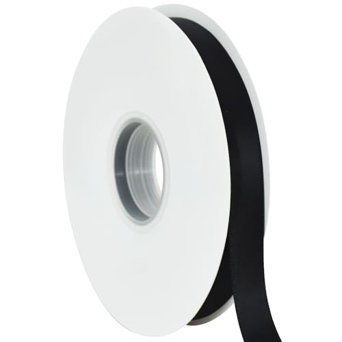 TONIFUL Schwarzes Satinband, 1,6 cm x 45,7 m, dünnes festes Stoffband für Geschenkverpackungen, Blumensträuße, Schleifen und Bastelarbeiten, Weihnachten, Valentinstag, Geburtstag, Hochzeit und TONIFUL Schwarzes Satinband, 1,6 cm x 45,7 m, dünnes festes Stoffband für Geschenkverpackungen, Blumensträuße, Schleifen und Bastelarbeiten, Weihnachten, Valentinstag, Geburtstag, Hochzeit und von TONIFUL