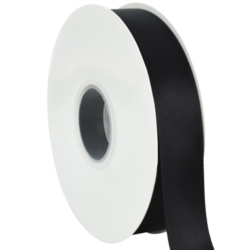 TONIFUL Schwarzes Satinband, dünnes, solides Stoffband für Geschenkverpackungen, Blumensträuße, Schleifen und Bastelarbeiten, Weihnachten, Valentinstag, Geburtstag, Hochzeit und Party-Dekoration, 2,5 TONIFUL Schwarzes Satinband, dünnes, solides Stoffband für Geschenkverpackungen, Blumensträuße, Schleifen und Bastelarbeiten, Weihnachten, Valentinstag, Geburtstag, Hochzeit und Party-Dekoration, 2,5 von TONIFUL