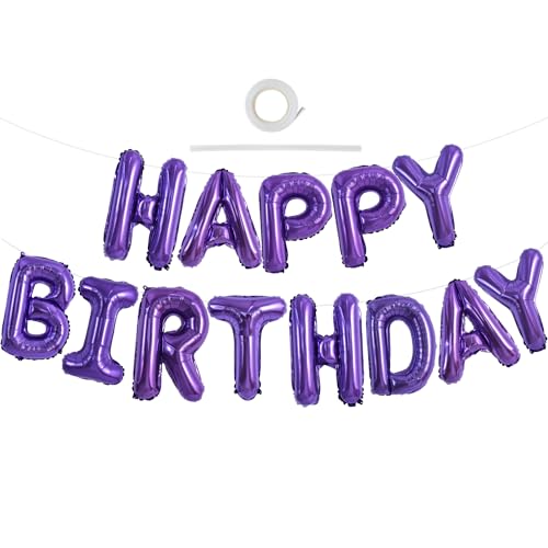 TONIFUL Lila Happy Birthday Ballon Girlande,16 Zoll Lila Folie Happy Birthday Folienballon Luftballon Geburtstagsballon Banner Helium Ballon für Geburtstag Party, Geburtstagsbanner TONIFUL Lila Happy Birthday Ballon Girlande,16 Zoll Lila Folie Happy Birthday Folienballon Luftballon Geburtstagsballon Banner Helium Ballon für Geburtstag Party, Geburtstagsbanner von TONIFUL