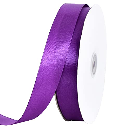 TONIFUL Violettes Satinband, 2,5 cm x 91,4 m, dünnes einfarbiges Satinband für Geschenkverpackungen, Basteln, Haarschleifen, Hochzeitsdekoration, Einladungskarten, Blumensträuße, Weihnachten TONIFUL Violettes Satinband, 2,5 cm x 91,4 m, dünnes einfarbiges Satinband für Geschenkverpackungen, Basteln, Haarschleifen, Hochzeitsdekoration, Einladungskarten, Blumensträuße, Weihnachten von TONIFUL