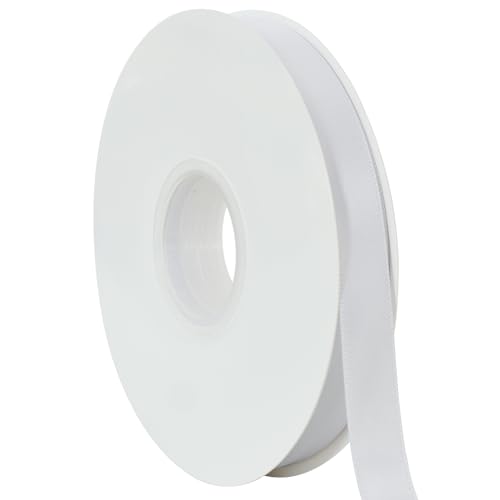 TONIFUL Weißes Satinband, 1,6 cm x 45,7 m, dünnes festes Stoffband für Geschenkverpackungen, Blumensträuße, Schleifen und Bastelarbeiten, Weihnachten, Valentinstag, Geburtstag, Hochzeit und TONIFUL Weißes Satinband, 1,6 cm x 45,7 m, dünnes festes Stoffband für Geschenkverpackungen, Blumensträuße, Schleifen und Bastelarbeiten, Weihnachten, Valentinstag, Geburtstag, Hochzeit und von TONIFUL