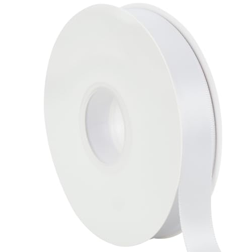 TONIFUL Weißes Satinband, 2,2 cm x 45,7 m, dünnes festes Stoffband für Geschenkverpackungen, Blumensträuße, Schleifen und Bastelarbeiten, Weihnachten, Valentinstag, Geburtstag, Hochzeit und TONIFUL Weißes Satinband, 2,2 cm x 45,7 m, dünnes festes Stoffband für Geschenkverpackungen, Blumensträuße, Schleifen und Bastelarbeiten, Weihnachten, Valentinstag, Geburtstag, Hochzeit und von TONIFUL