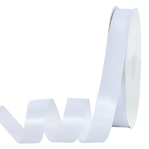 Toniful Satinband, dünne, einfarbige Stoffbänder für Geschenkverpackungen, Bastelarbeiten, Schleifen, Einladungen, Blumensträuße, Weihnachts-, Hochzeitsfeier-, Valentinstagsdekoration, 2,2 cm x 91 m von TONIFUL