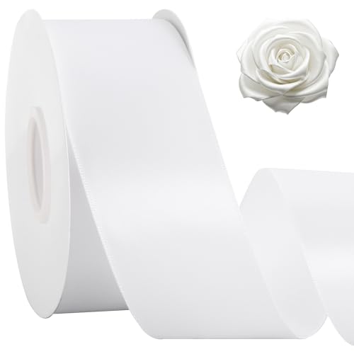 TONIFUL Weißes Satinband, 5,1 cm x 45,7 m, solides Stoffband für Geschenkverpackungen, Blumensträuße, Bastelarbeiten, Kranz, Einladungen, Babypartys, Weihnachten, Valentinstag, Geburtstag, Hochzeit TONIFUL Weißes Satinband, 5,1 cm x 45,7 m, solides Stoffband für Geschenkverpackungen, Blumensträuße, Bastelarbeiten, Kranz, Einladungen, Babypartys, Weihnachten, Valentinstag, Geburtstag, Hochzeit von TONIFUL