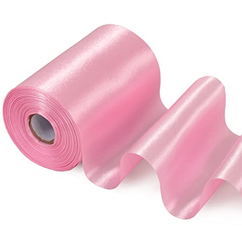 TONIFUL breites rosa Satinband, 10cm x 20m, für Zeremonie, Stuhlschärpen, Tischhaare, Autoschleifen, Blumenmuster, Nähen, Basteln, Geschenkverpackung, Hochzeit, Party-Dekoration TONIFUL breites rosa Satinband, 10cm x 20m, für Zeremonie, Stuhlschärpen, Tischhaare, Autoschleifen, Blumenmuster, Nähen, Basteln, Geschenkverpackung, Hochzeit, Party-Dekoration von TONIFUL