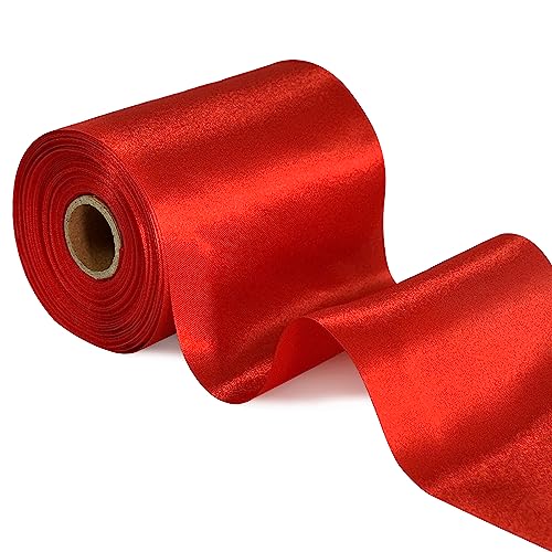 TONIFUL breites rotes Satinband, 10,2 cm x 20 m, großes Band zum Schneiden von Zeremonien, Stuhlschärpe, Tisch, Haare, Autoschleifen, Nähen, Basteln, Geschenkverpackung, Hochzeit, Party-Dekoration TONIFUL breites rotes Satinband, 10,2 cm x 20 m, großes Band zum Schneiden von Zeremonien, Stuhlschärpe, Tisch, Haare, Autoschleifen, Nähen, Basteln, Geschenkverpackung, Hochzeit, Party-Dekoration von TONIFUL