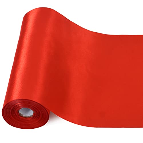 TONIFUL extra breit, großes rotes Satinband, 20,3 cm x 20,3 m, solides Stoffband für Tür, Baum, Zuhause, Außenbögen, Dekoration, Schneiderei, Zeremonie, Set, Grand Opening Stuhlschärpen, Nähen TONIFUL extra breit, großes rotes Satinband, 20,3 cm x 20,3 m, solides Stoffband für Tür, Baum, Zuhause, Außenbögen, Dekoration, Schneiderei, Zeremonie, Set, Grand Opening Stuhlschärpen, Nähen von TONIFUL