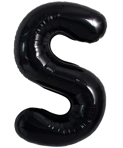 40 Zoll große schwarze S Buchstabe Ballons Jumbo Helium Ballons, Folie Mylar Big Alphabet Ballons für Geburtstagsfeier Jubiläum Valentinstag Zubehör Dekorationen von TONIFUL