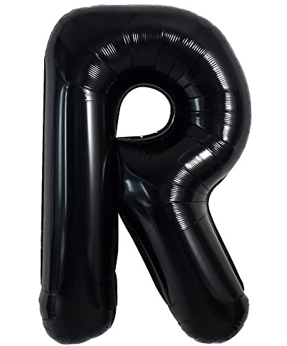 40 Zoll große schwarze R Buchstabe Ballons Jumbo Helium Ballons, Folie Mylar Big Alphabet Ballons für Geburtstagsfeier Jubiläum Valentinstag Zubehör Dekorationen von TONIFUL