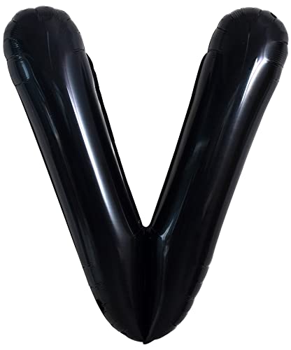 40 Zoll Große Schwarze V Buchstaben Ballon, Jumbo Helium Folie Mylar Big Alphabet für Geburtstagsfeier, Jubiläum, Valentinstag Supplies Dekorationen von TONIFUL
