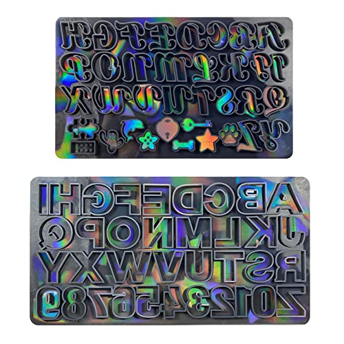 TONXX 2 Stück holographische Harzguss-Alphabetform, Zeichen-Buchstaben-Silikonform für Epoxidharz-Kunsthandwerk, Schlüsselanhänger, Ohrringe, Schmuck von TONXX