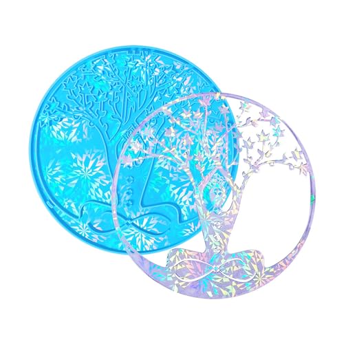 TONXX Baum des Lebens Wanddekorationsform Holographische Kristallharz Epoxidharzform Silikonform zum Aufhängen DIY Handwerk Schmelzwerkzeug von TONXX