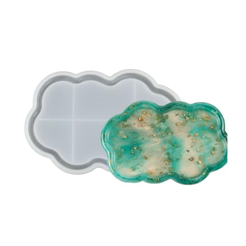 TONXX Silikonform mit Doppelherz, Wolke, zum Selbermachen, Beton, Zement, Gips, Epoxidharz, Aufbewahrungsplatte, Untersetzer, Schmuckschale von TONXX