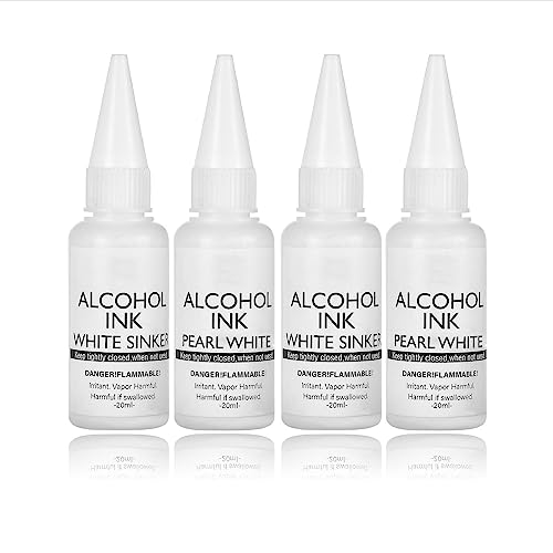 TONXX Weißes Alkohol-Tinten-Set, 2 Typen, weiße Tinte auf Alkoholbasis für Epoxidharz-Malerei, weiße Alkoholfarbe, Farbstoff für Kunstharz von TONXX