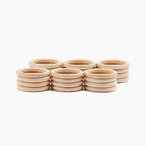 TOOINKCV 24 Stk Holzringe zum Basteln, Natürliche Holz Ringe, Unbehandelter Holz Makramee Ringe, für DIY Schmuck Makramee Armband Anhänger Schmuckherstellung Dekoration Ringe - (Ø 70mm) von TOOINKCV