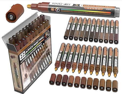 TOOLI-ART 22 Acrylfarben-Marker, Farbstifte Pro Color Serie, Set 3 mm, mittlere Spitze für Steinmalerei, Glas, Tassen, Holz, Metall, Glasfarbe, Leinwand, DIY, ungiftig, auf Wasserbasis, schnell TOOLI-ART 22 Acrylfarben-Marker, Farbstifte Pro Color Serie, Set 3 mm, mittlere Spitze für Steinmalerei, Glas, Tassen, Holz, Metall, Glasfarbe, Leinwand, DIY, ungiftig, auf Wasserbasis, schnell von TOOLI-ART