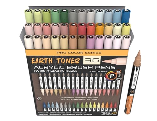Acrylstifte, flexible Pinselspitzen, Erdtöne, Marker, Set mit 1–7 mm Strichbreite, für Steinmalerei, Pinselschriften, Glas, Tassen, Holz, Metall, Leinwand, Stoff, Kunststoff, ungiftig, auf Acrylstifte, flexible Pinselspitzen, Erdtöne, Marker, Set mit 1–7 mm Strichbreite, für Steinmalerei, Pinselschriften, Glas, Tassen, Holz, Metall, Leinwand, Stoff, Kunststoff, ungiftig, auf von TOOLI-ART
