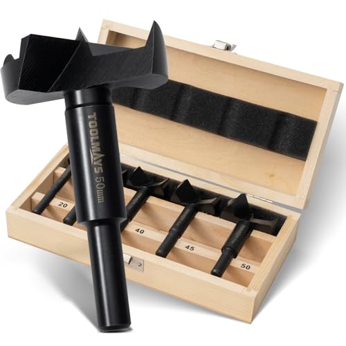 TOOLMAYS Forstnerbohrer Set 5tlg. Astlochbohrer für Holz Ø 20/35/40/45/50 mm, Länge 90 mm Holzbohrer set TOOLMAYS Forstnerbohrer Set 5tlg. Astlochbohrer für Holz Ø 20/35/40/45/50 mm, Länge 90 mm Holzbohrer set von TOOLMAYS
