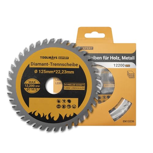 TOOLMAYS Sägeblatt 125mm holztrennscheiben für Holz, Laminat, Holz mit Nägeln, holzsägeblatt von TOOLMAYS