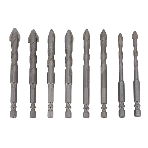 TOOLSGO 8 Stück Mehrgrößen Exzentrische Spiralbohrer Set Hochgeschwindigkeitsstahl Sechskantansatz Schrägbohrer für Holz Kunststoffe Metall von TOOLSGO