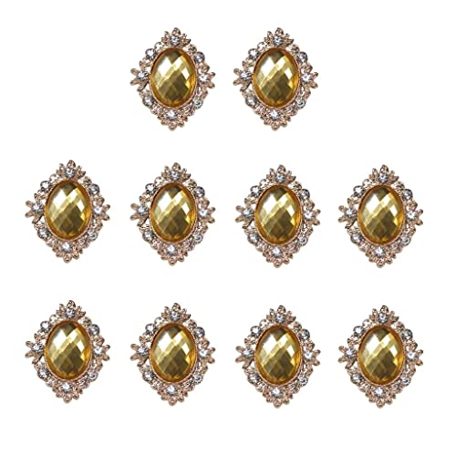 T TOOYFUL 10 er Pack Flatback Strasssteine Flache Rücken Schmucksteine Glitzersteine zum Aufnähen, Gold T TOOYFUL 10 er Pack Flatback Strasssteine Flache Rücken Schmucksteine Glitzersteine zum Aufnähen, Gold von T TOOYFUL