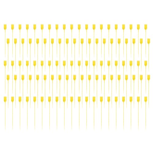 100 Stück Sicherheitsplomben, Kunststoff Plomben Kabelbinder Tags für Koffer, Reisegepäck, Beschriftung, Kleidung, Schuhe, Manipulationssicher [Gelb] von TOP-MAX