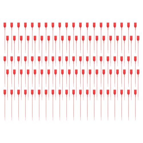 100 Stück Sicherheitsplomben, Kunststoff Plomben Kabelbinder Tags für Koffer, Reisegepäck, Beschriftung, Kleidung, Schuhe, Manipulationssicher [Rot] von TOP-MAX