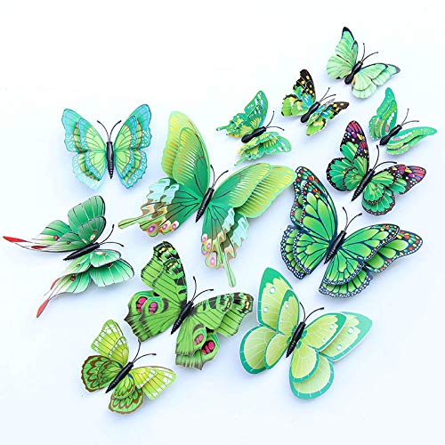 12 Stück 3D Abnehmbare Magnete Schmetterlinge Deko Butterfly Wandsticker für Heimwerker, Babyzimmer, Büro, Party und Geburtstag Dekoration von TOP-MAX