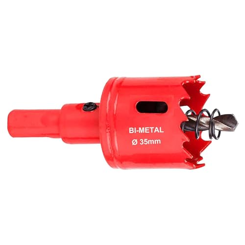 35mm Bimetall lochsäge, M42 HSS Lochschneider Rot Lochöffner-Bohrer für Holz Aluminium Trockenbau Rohr Kunststoff von TOP-MAX